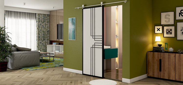 sliding bathroom door installation in Rutherford